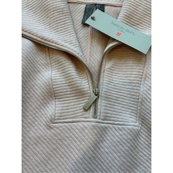 NWT sweaty Betty Radiant Half Zip Sweatshirt, neutral pink XS $130 - Picture 3 of 8